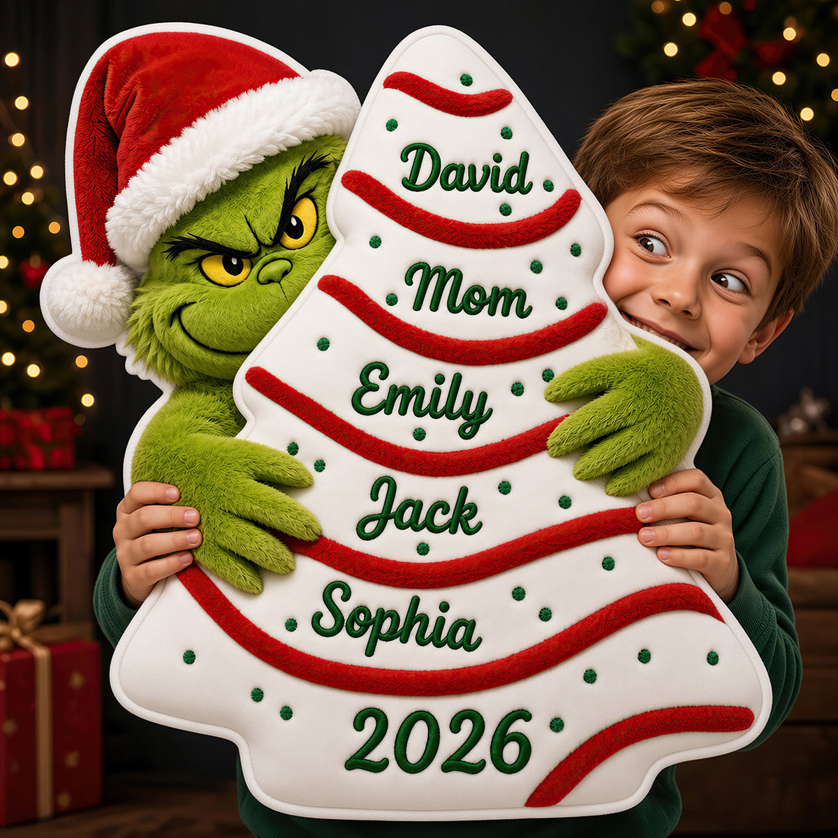 Family Christmas Tree Pillow - Personalized Gifts For Family 04NADT310826-Homacus