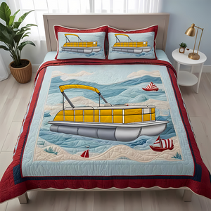 Personalized Gifts For Pontoon Lover Quilt Bed Set, For Lake House Bedroom 02qhti240125-Homacus