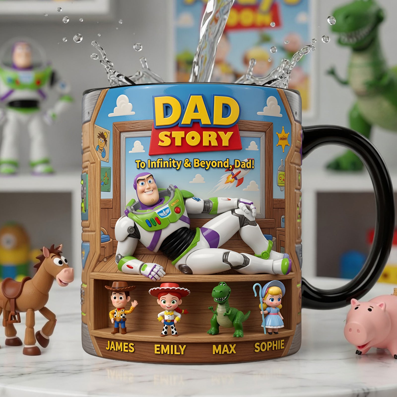 Funny Astronaut Dad Heat Changing Mug - Personalized Gifts For Dads 03tylu090526-Homacus