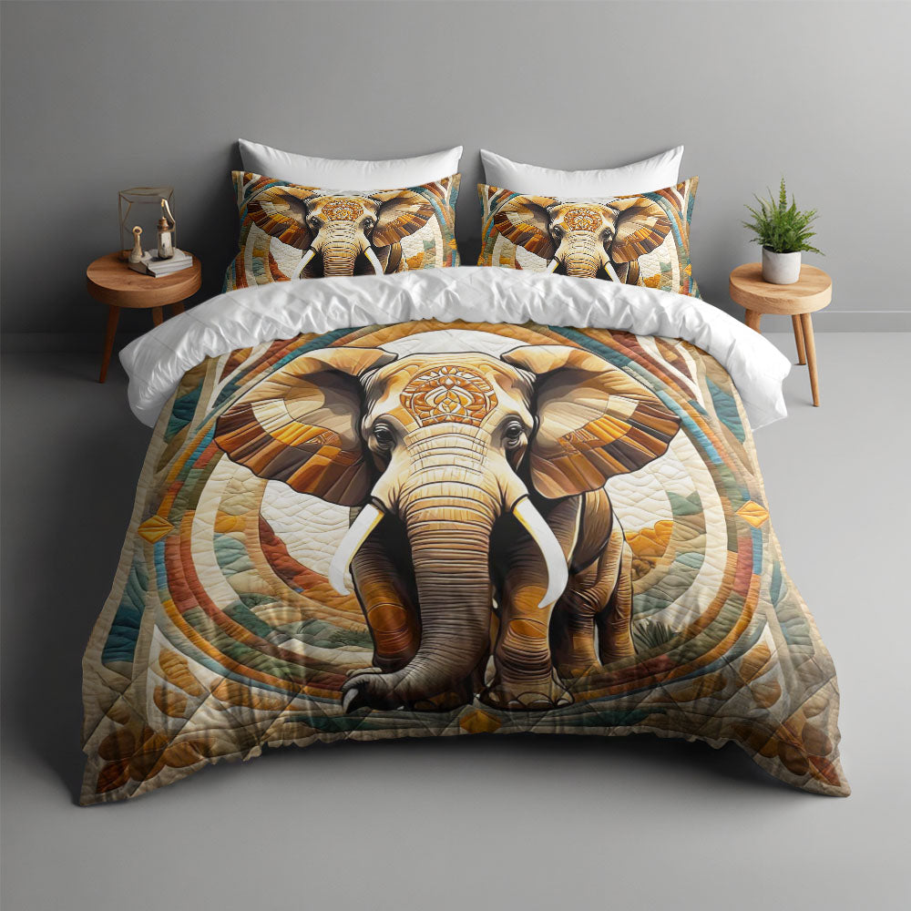 Personalized Gifts For Elephant Lover Quilt Bed Set 04HUMH170125-Homacus