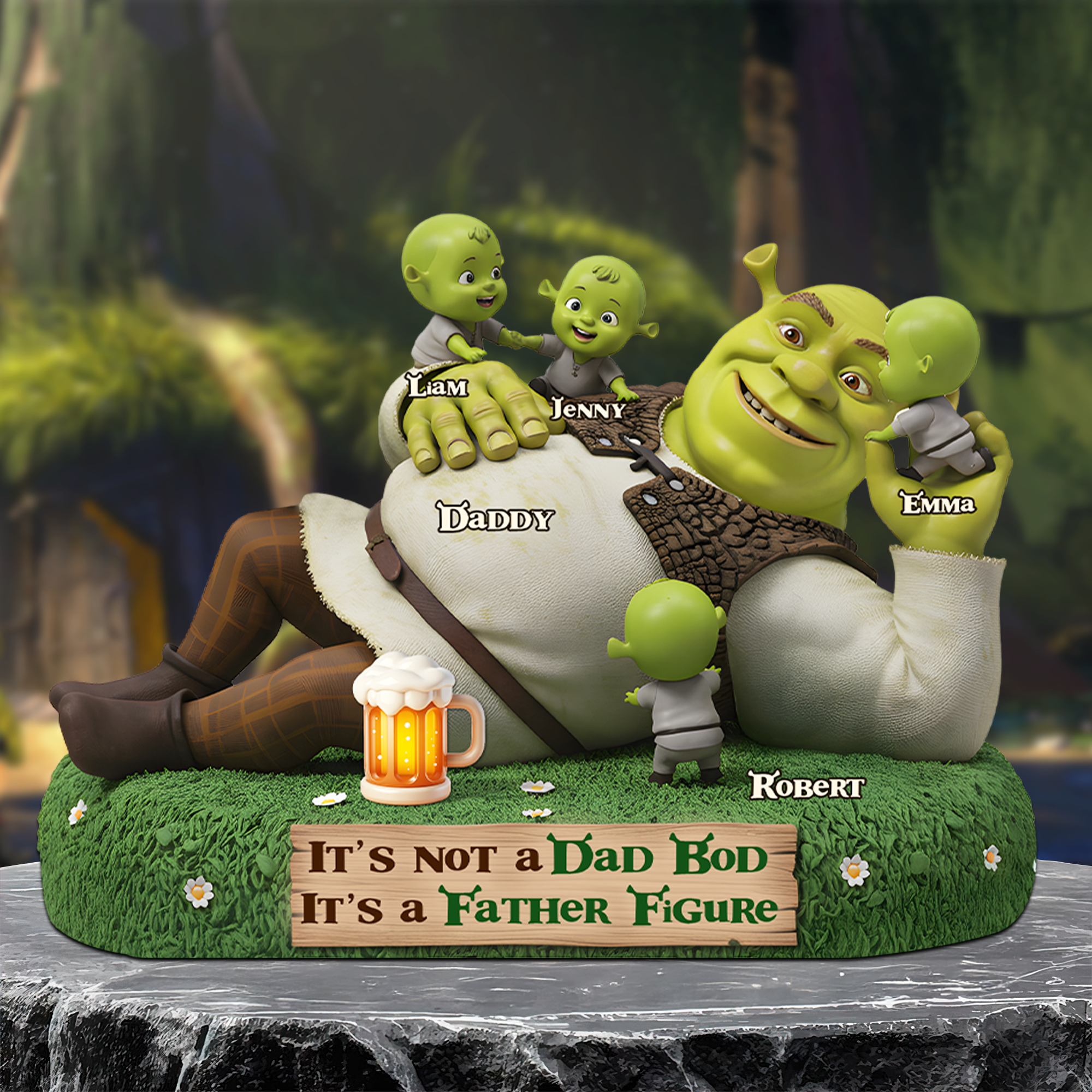 Green Dad Bod Plaque - Personalized Gifts For Dad 04qhpu090525-Homacus