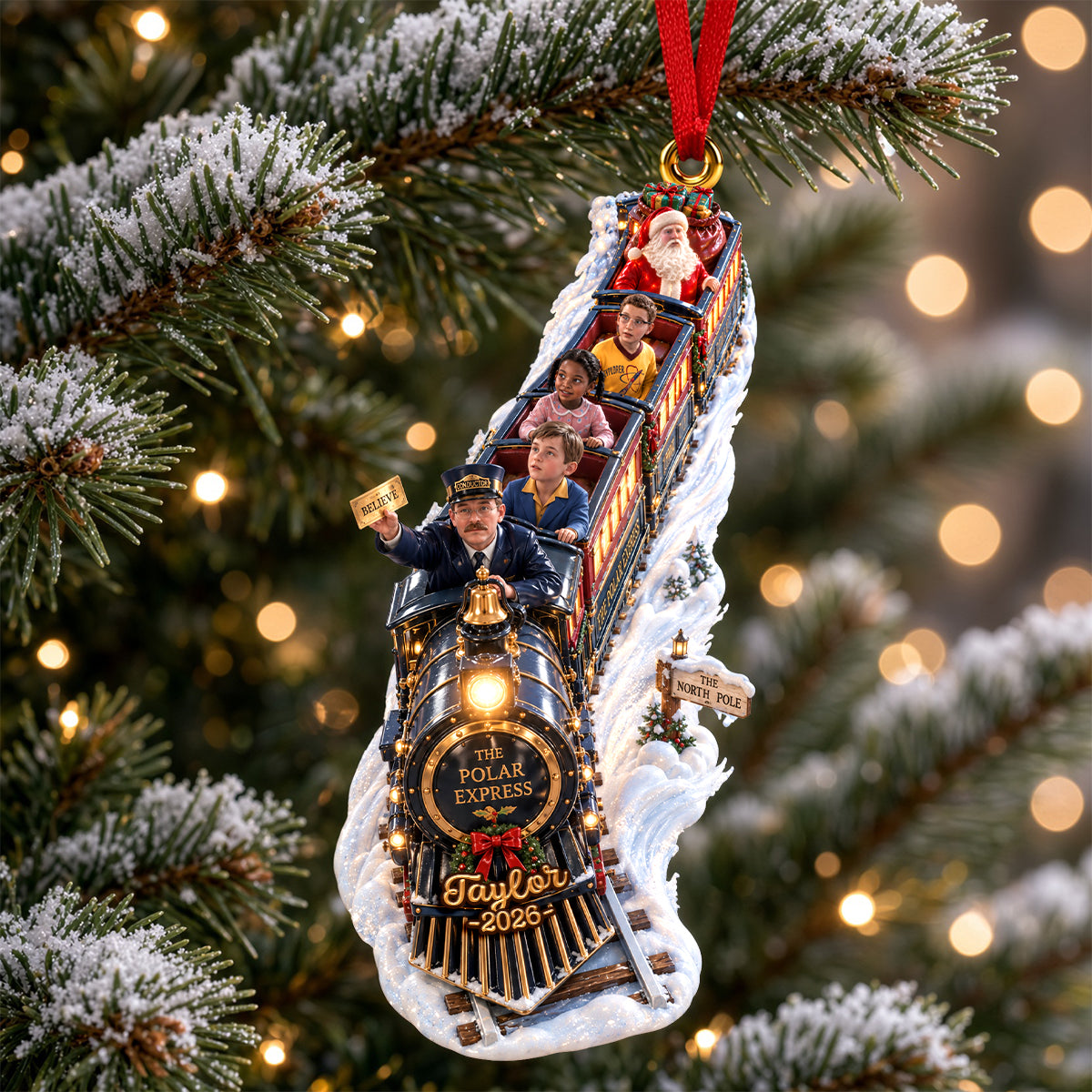 Christmas Train of Dreams Ornament - Personalized Gifts 03qhdh140926