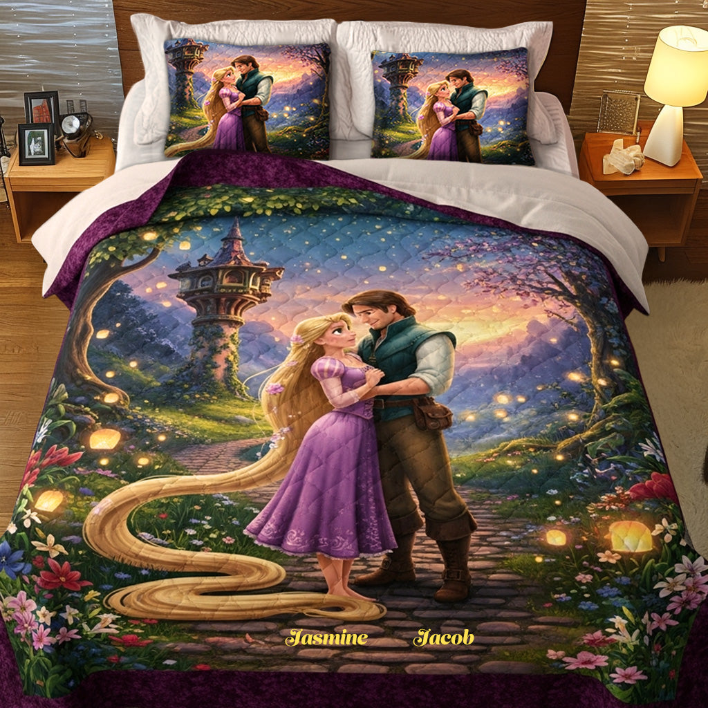 Romantic Couple Quilt Bed Set - Personalized Gifts For Couple 02tomg080725-Homacus