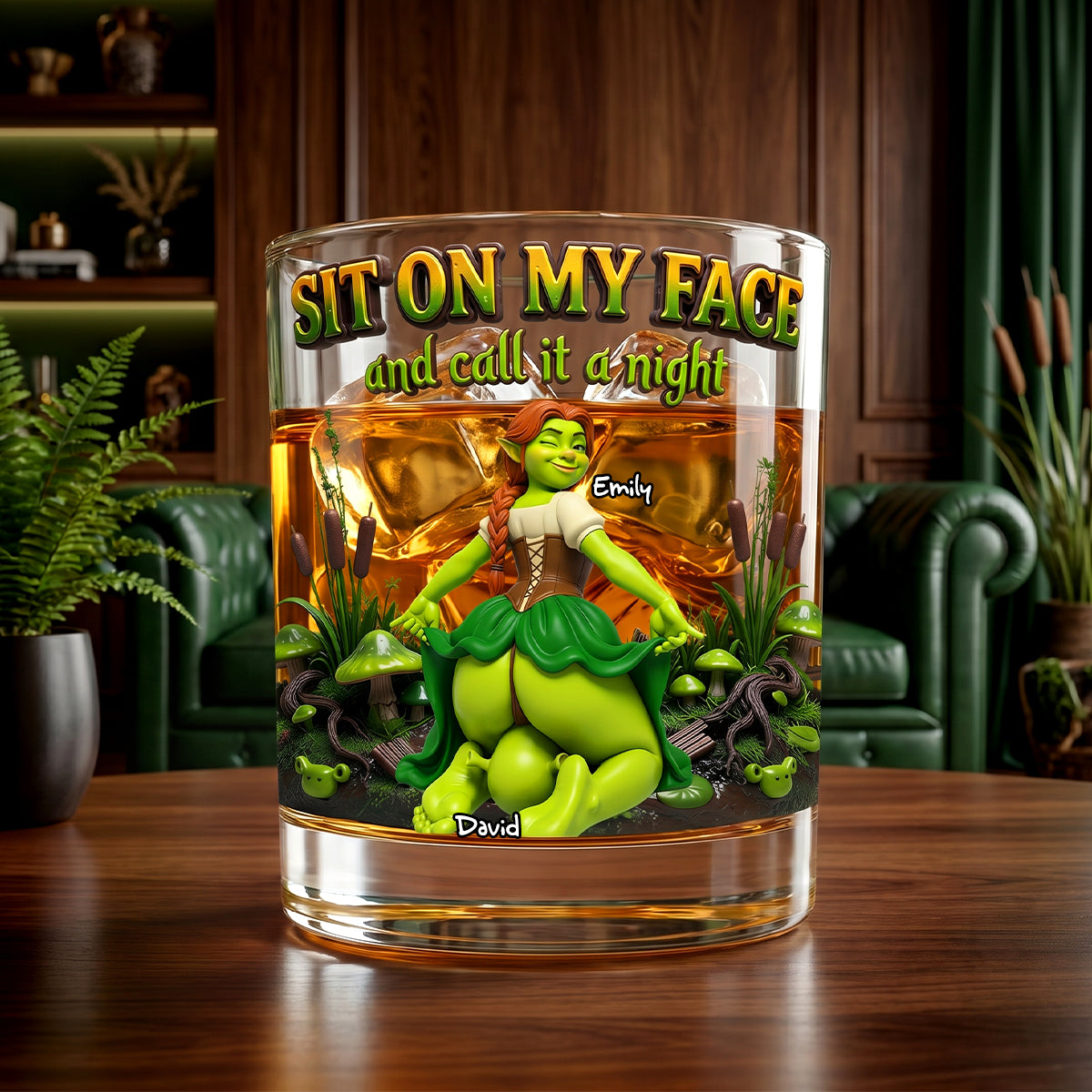 Naughty Couple Round Glass - Personalized Gifts For Couple 03todh220626-Homacus