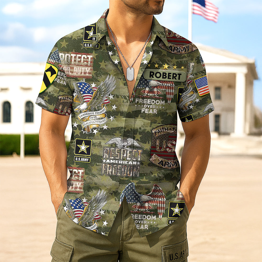 Proud Military Hawaiian Shirt - Personalized Military Logo Gifts For Veteran 04HUQN170625-Homacus