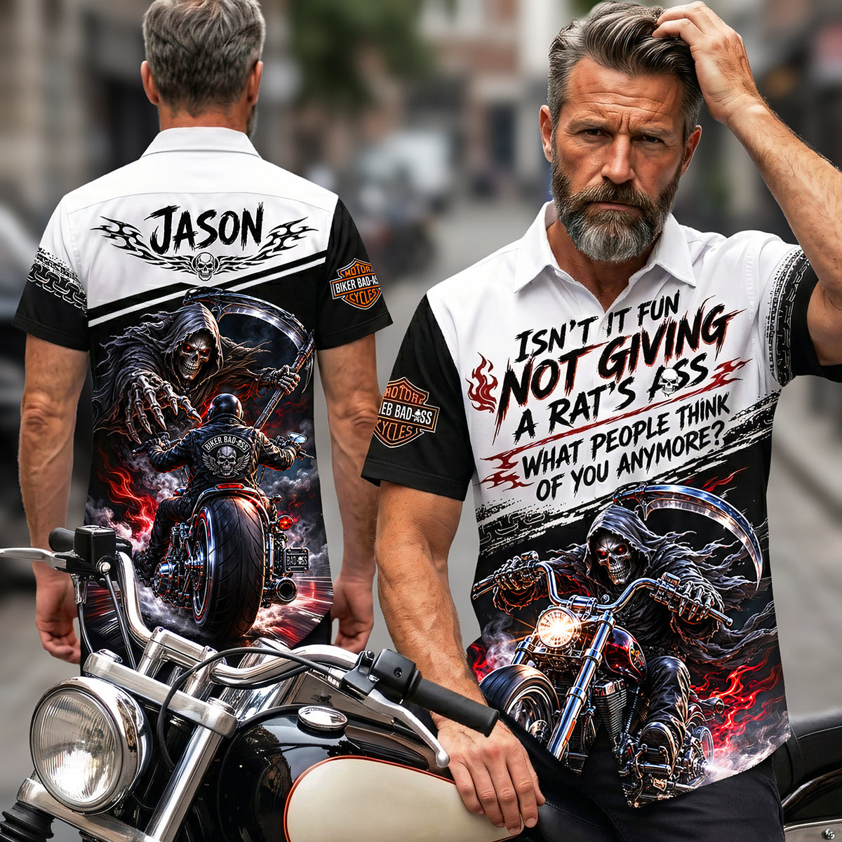 Rough Badass Motorcycle Hawaiian Shirt - Personalized Gifts For Biker 02qhta240626-Homacus