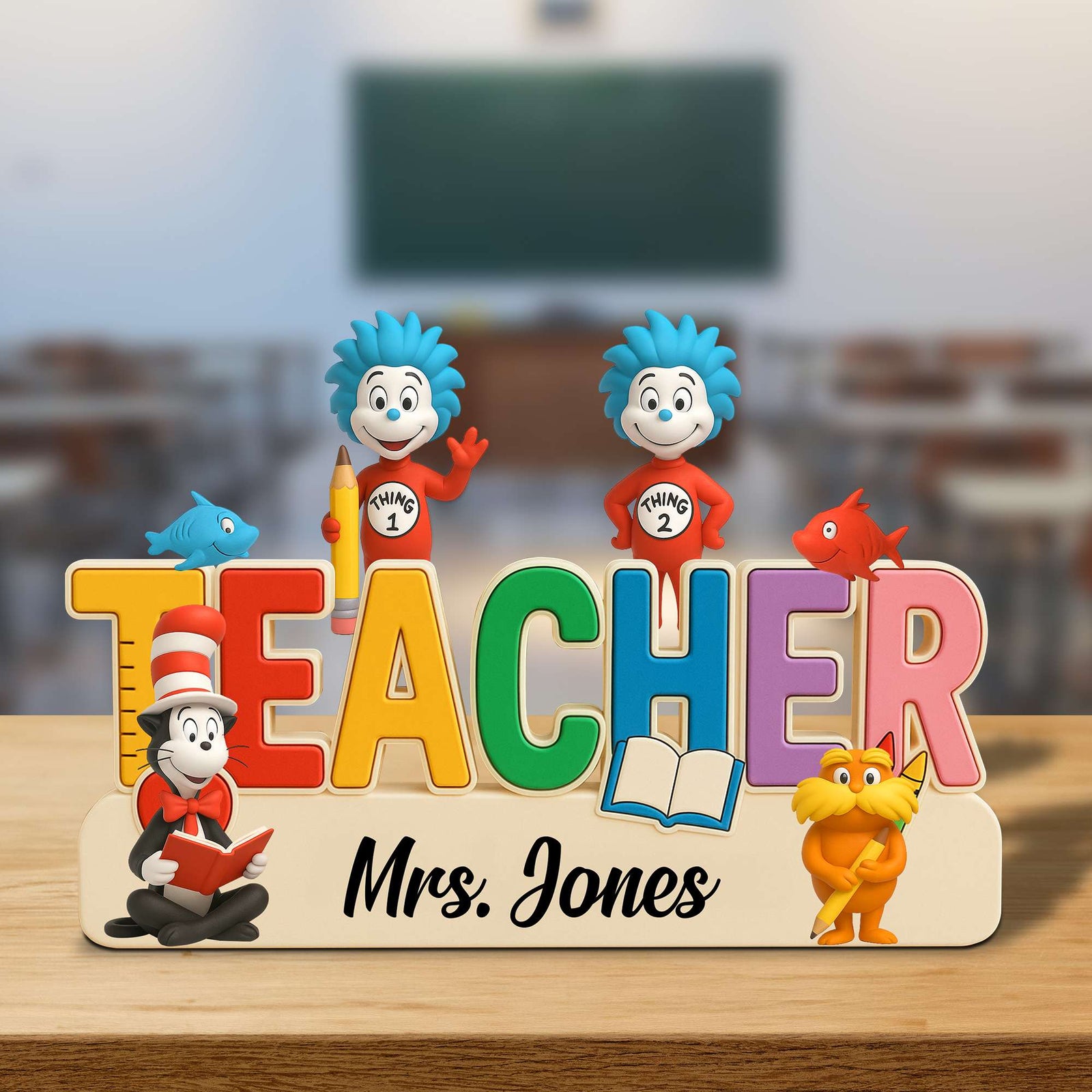 Teacher Book Character Acrylic Plaque - Personalized Christmas Gifts For Teacher 04NATN070525-Homacus
