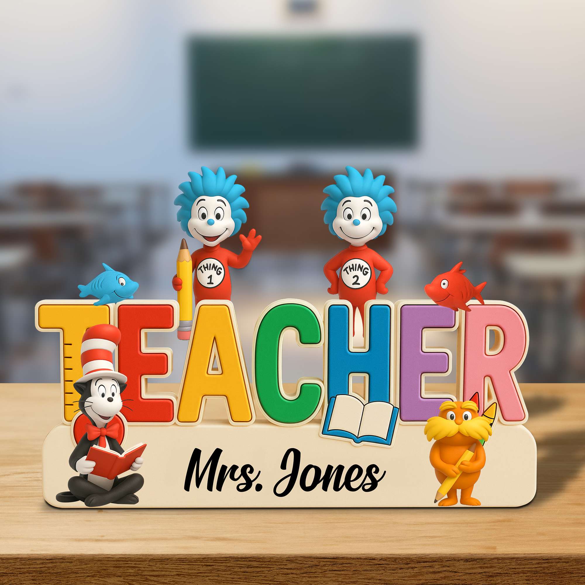 Teacher Book Character Acrylic Plaque - Personalized Gifts For Teacher 04NATN070525-Homacus