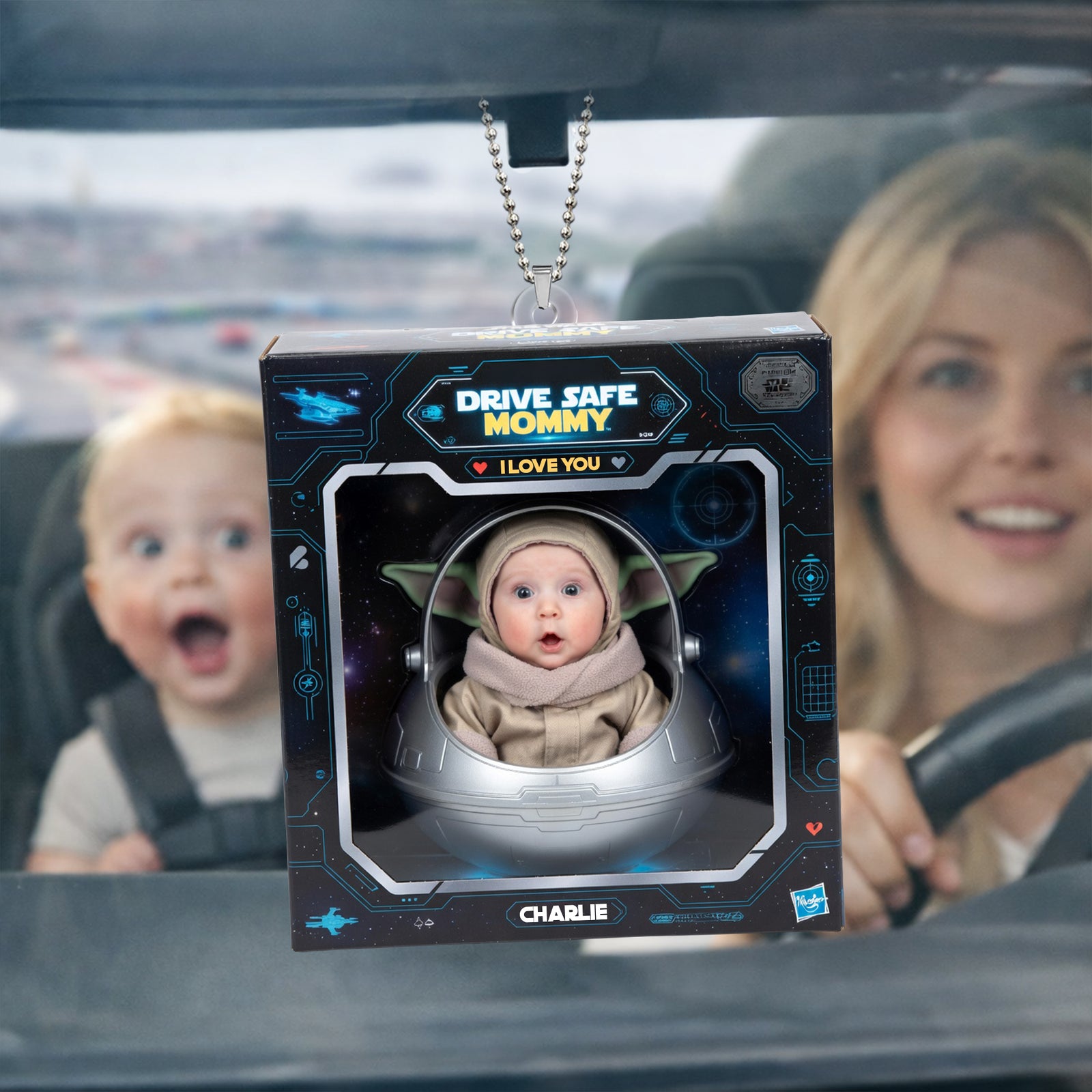 Baby Astronaut Car Ornament Custom Photo Drive Safe Mommy Gift 03NALU100426-Homacus
