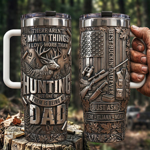 Hunting Obsessed Dad Tumbler With Handle, Personalized Gifts For Dads 03qhta230526-Homacus