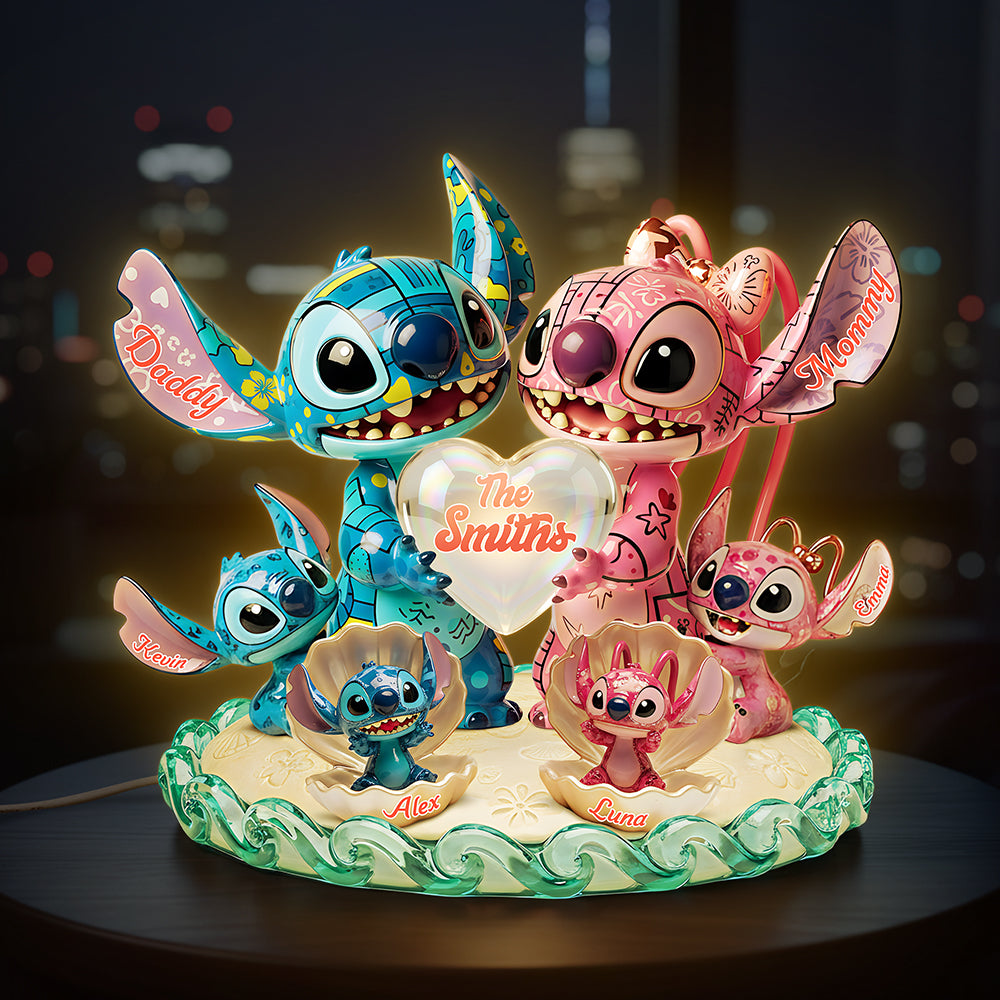 Blue Alien Family Custom Shape Acrylic Light Box - Personalized Gifts For Family 02pata251125-Homacus