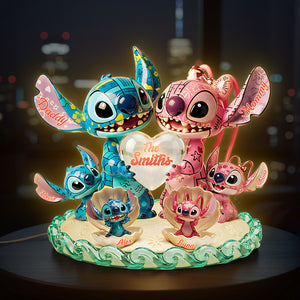 Blue Alien Family Custom Shape Acrylic Light Box - Personalized Gifts For Family 02pata251125-Homacus