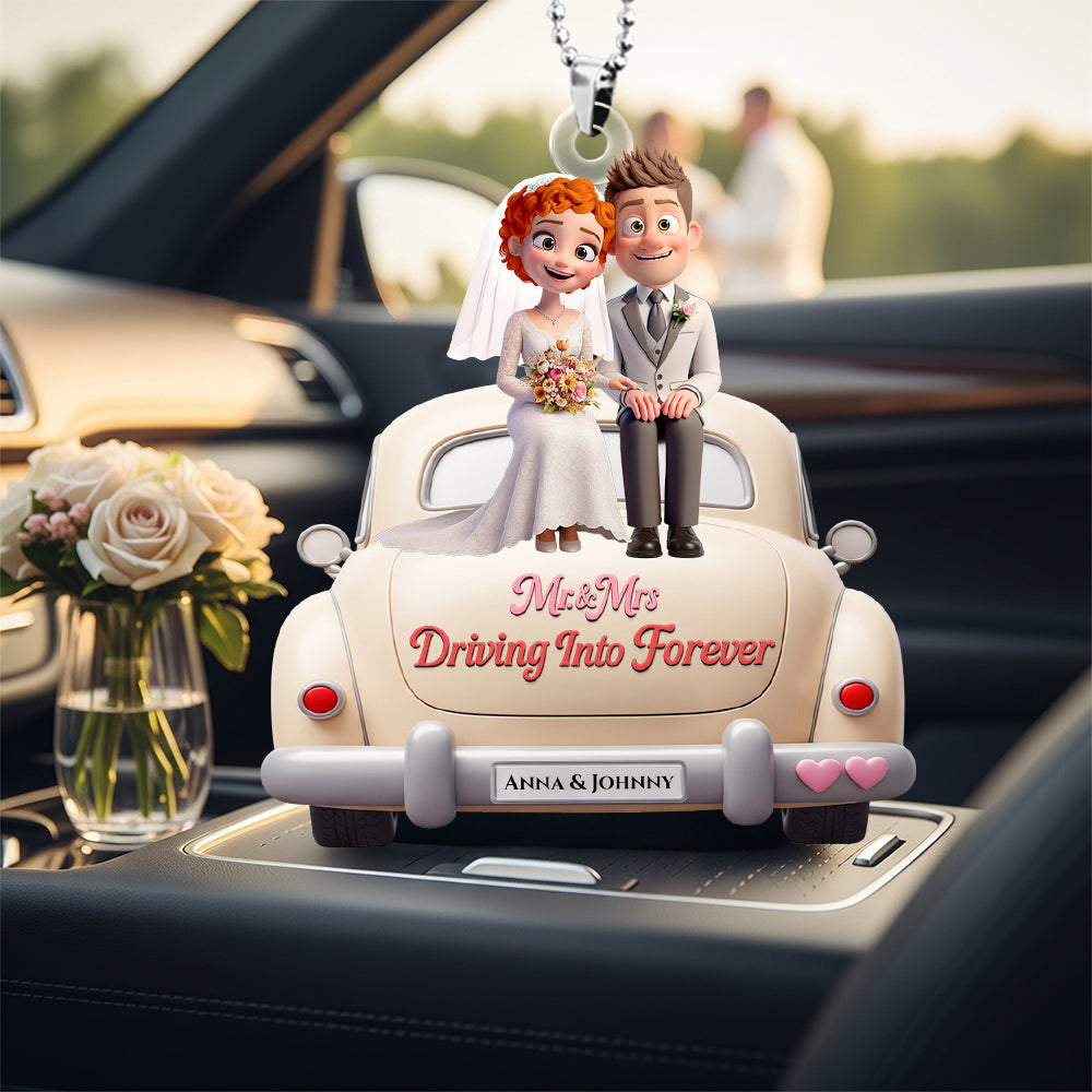 Bride & Groom Car Ornament Personalized Gifts For Couple 04PGDT140725PA-Homacus