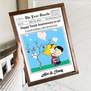 Personalized Gifts For Couples Canvas Happy Anniversary Newspaper 01TGMH191224HG-Homacus