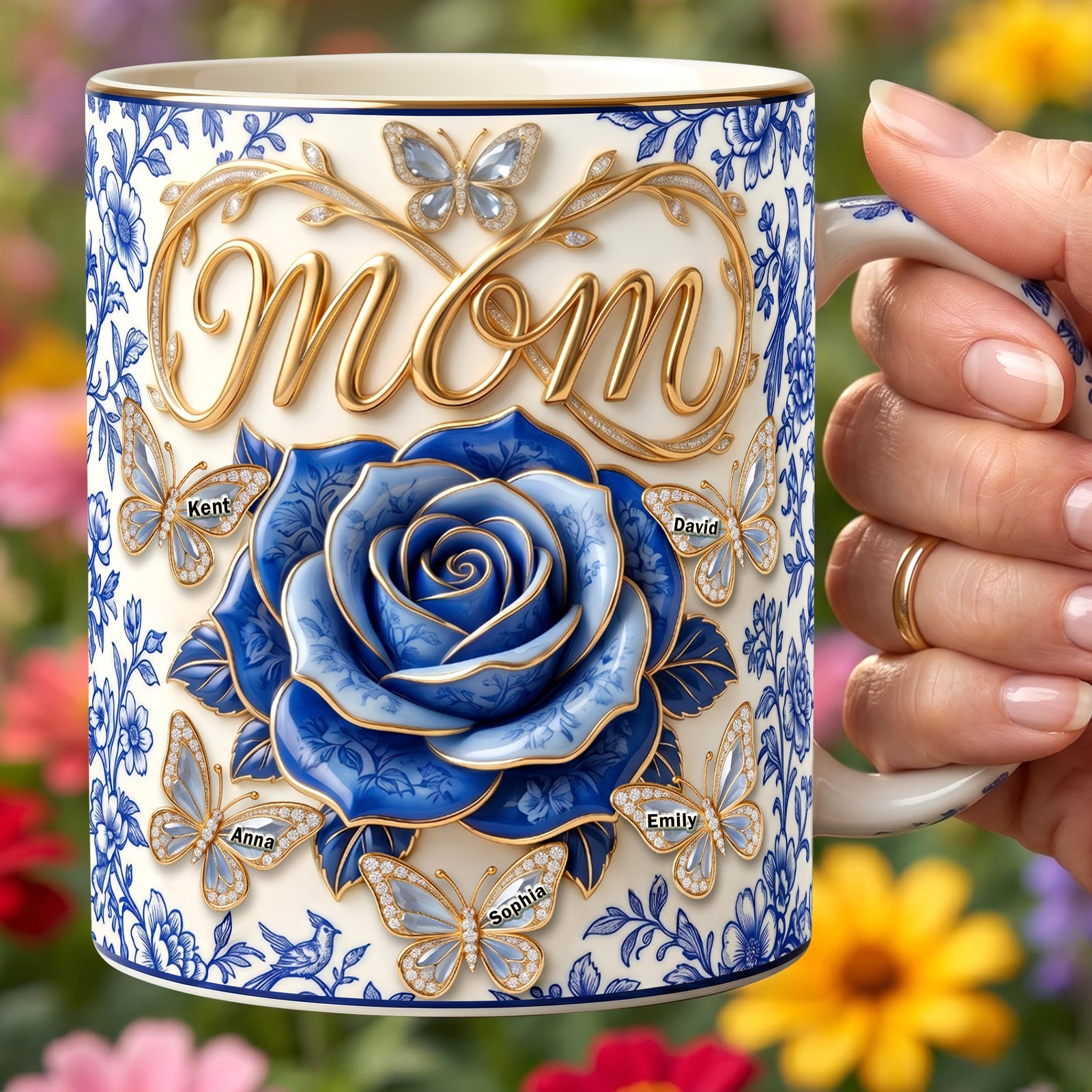 Toile De Jouy Mommy's Little Butterflies Coffee Mug - Personalized Gifts For Moms 03paqn240426