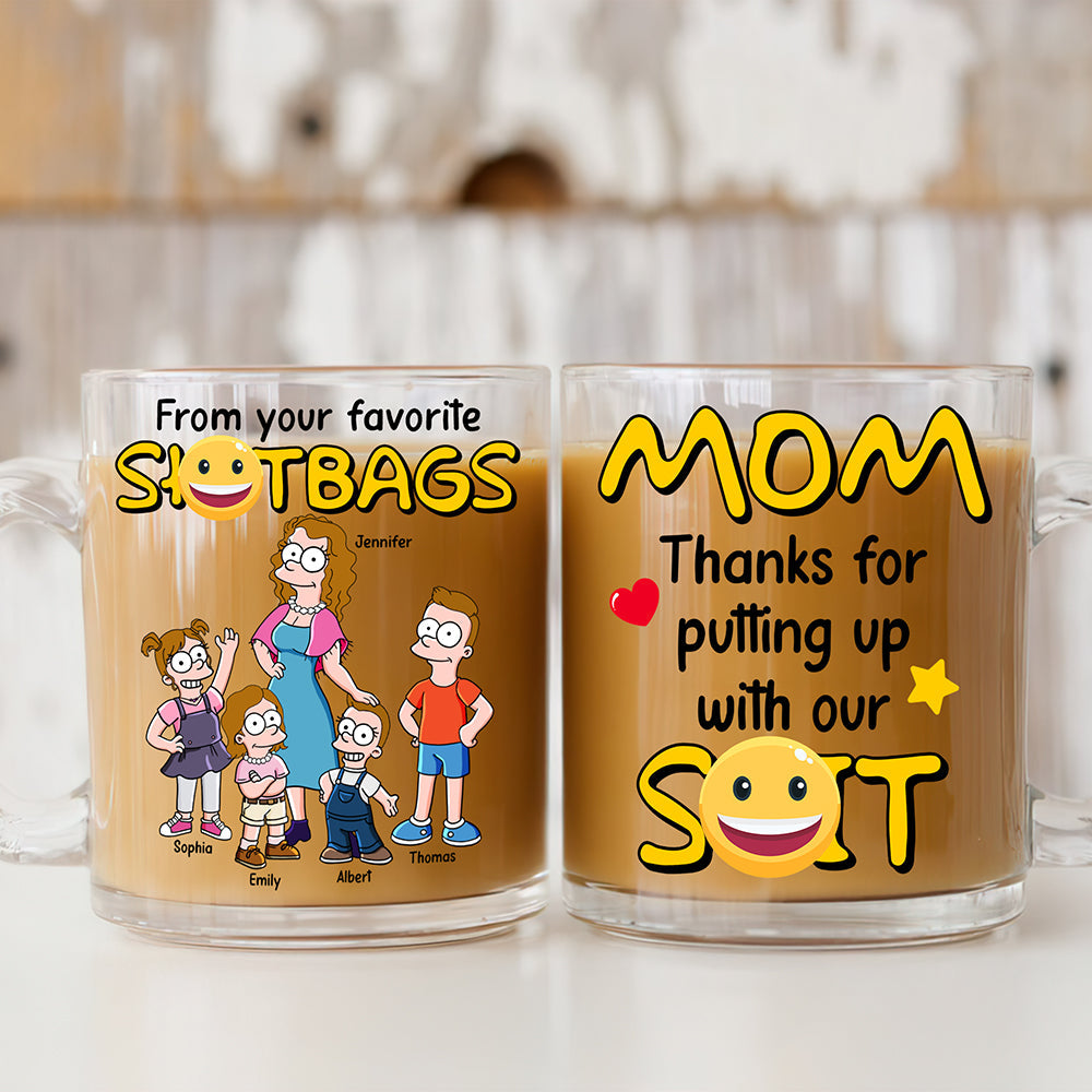 Funny Mom Clear Glass Mug With Handle - Personalized Gift For Mom 02NAQN030425PA-Homacus