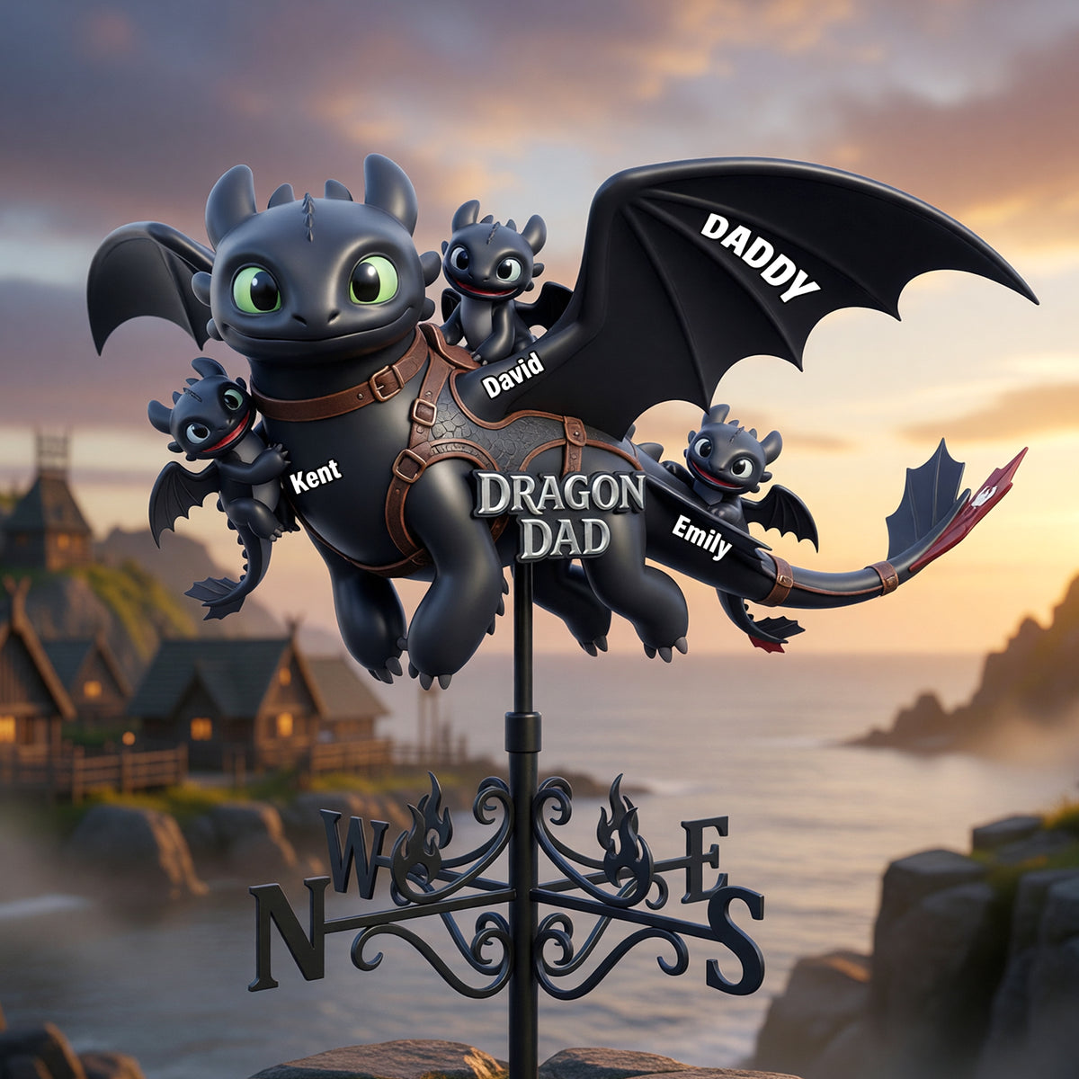 Guardian Of The Mystic Skies Metal Weather Vane - Personalized Gifts For Dads 02naqn160526-Homacus