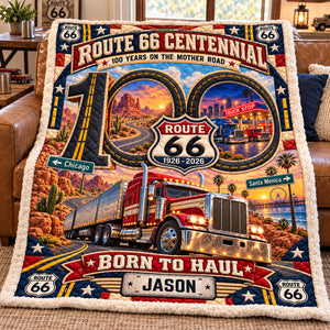 Trucking On Legendary Road Blanket - Personalized Gifts For Truckers 07halu091026-Homacus