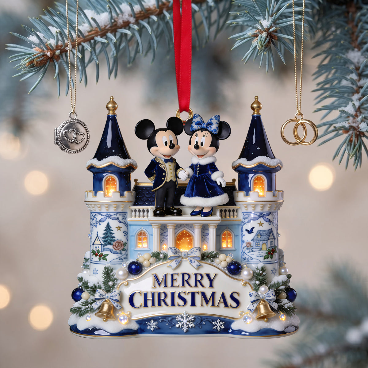 Merry Little Mouse Ornament - Personalized Christmas Gifts For Couple 01pglu290826-Homacus