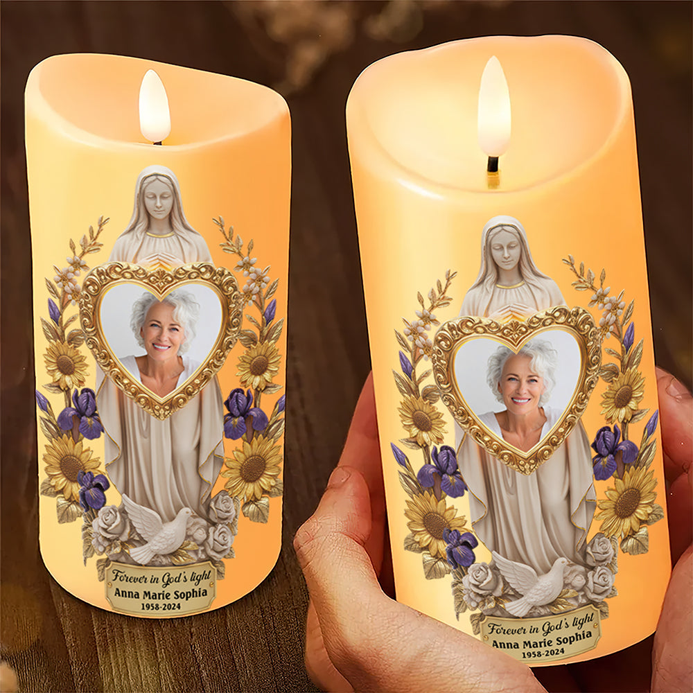 Memorial Remembrance LED Candle - Custom Photo Gifts For Heaven 02paqn080925-Homacus