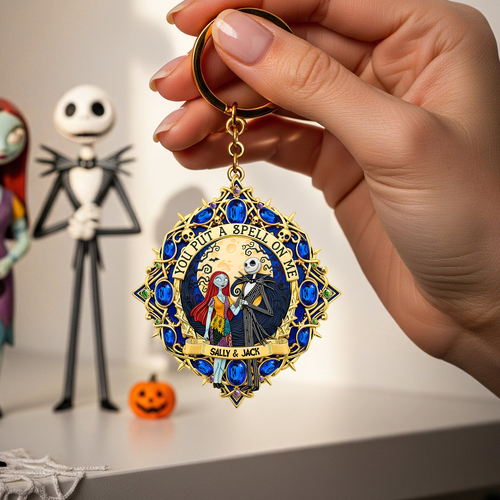 Gothic Skeleton Couple Keychain - Personalized Gifts For Couple 02HULU300825-Homacus