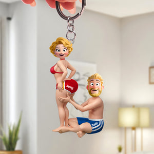 Funny Couple Keychain - Personalized Gifts For Couple Keychain 03HUTN290126-Homacus