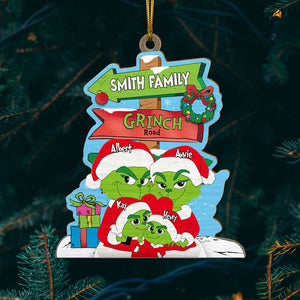 Personalized Gifts For Family, Green Monsters Family Wood Ornament Christmas 04XQLU291024-Homacus