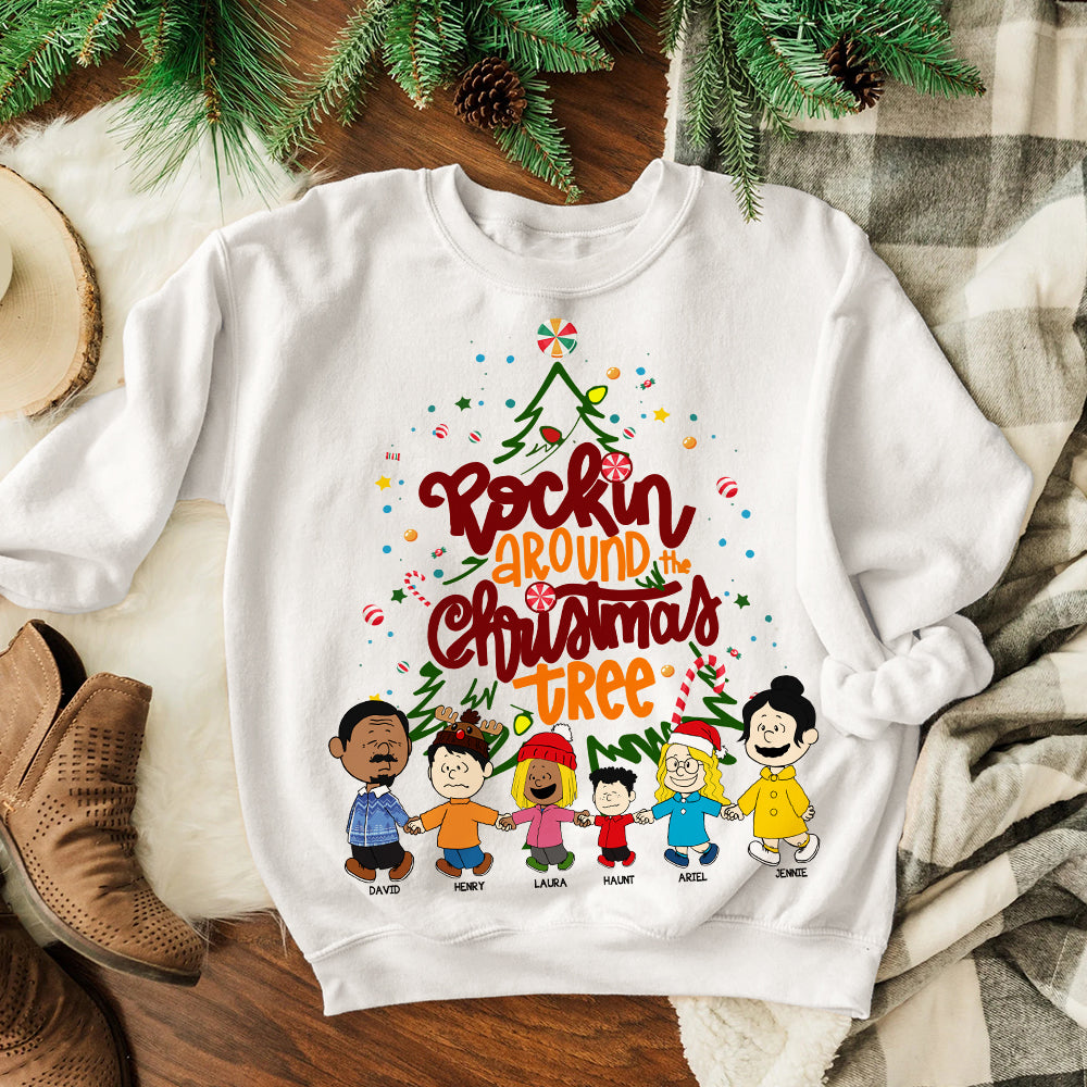 Personalized Gifts For Family Sweatshirt Around The Christmas Tree 04XQLU231124DA-Homacus