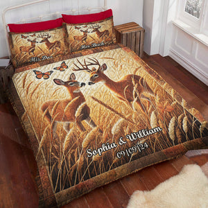 Personalized Gifts For Couple Quilt Bed Set, Romantic Deer Couple 03qhdt241224-Homacus