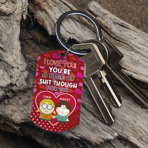 Personalized Gifts For Couples Love Cartoon Keychain Stainless Steel 01XQLU131224HG-Homacus