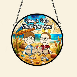 Personalized Gifts For Couple Suncatcher Ornament You Me And The Sea 03XQMH100125PA-Homacus