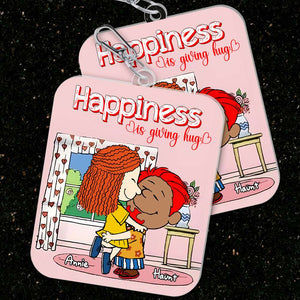 Personalized Gifts For Couples Keychain Happiness Is Giving Hug 06TOLU040125HG-Homacus