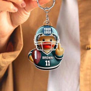 Personalized Gifts For Football Lover Keychain Rubber Duck Football Fans 05HUDT101224-Homacus