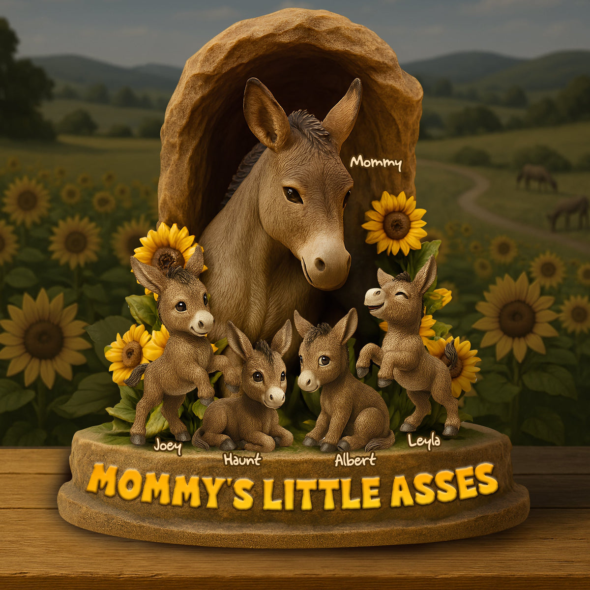 Personalized Gift For Mom Donkey Acrylic Plaque- Mama & Her Little Asses 04NALU140425-Homacus