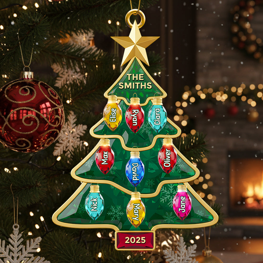 Family Light-Up Christmas Tree Ornament Personalized Gifts For Family 01NADT161025-Homacus
