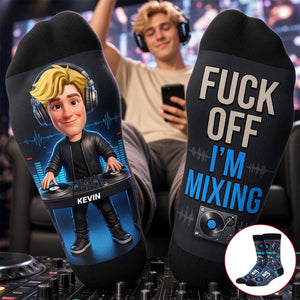 DJ Mixing Beats Middle Tube Socks - Personalized Gift For Music Lovers 03NATA230926
