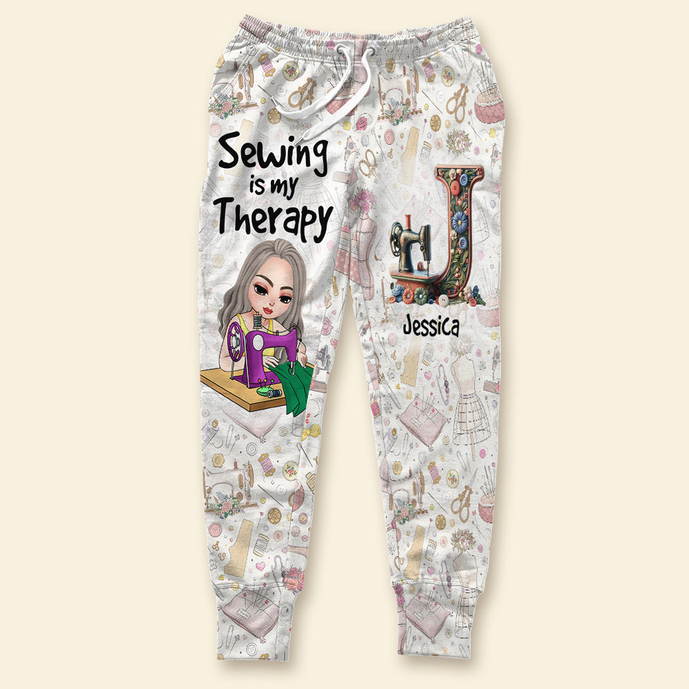 Personalized Gifts For Sewing Lovers 3D Sweatpants Custom Alphabet Letter-Homacus