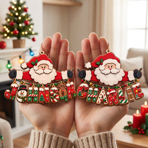Festive Santa Name Art Ornament - Personalized Christmas Gift 04qhtn110926