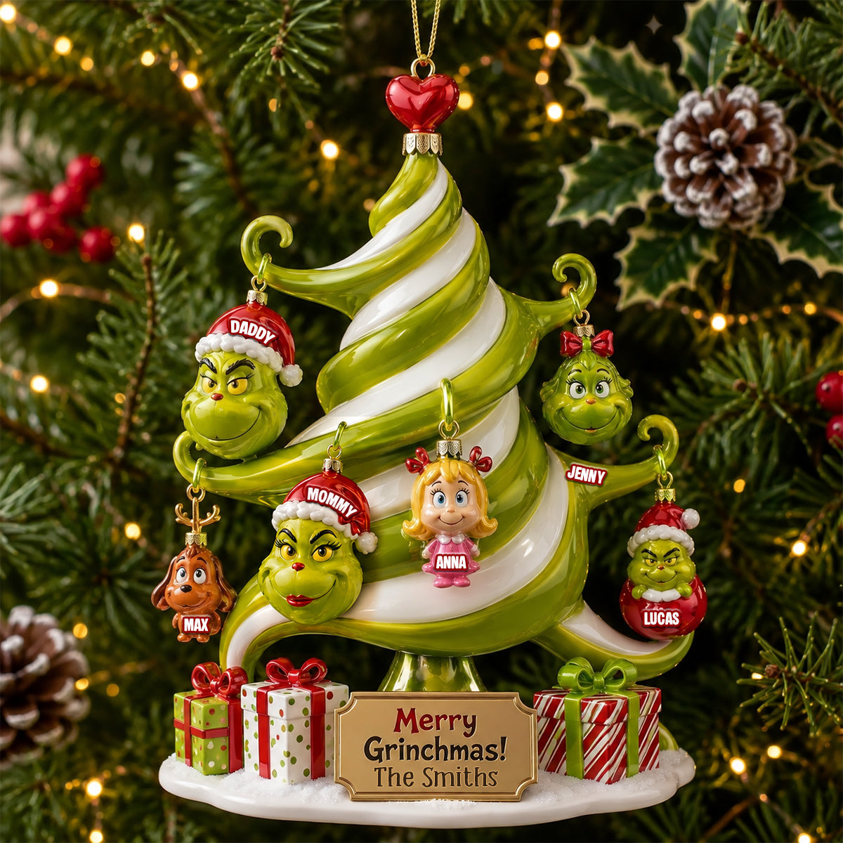Family Christmas Tree Ornament - Personalized Gifts For Family Christmas Ornament 02QHTN280826-Homacus