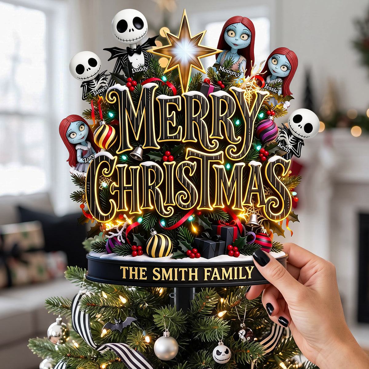 Spooky Family Tree Topper - Personalized Christmas Gifts For Family 03tota120926-Homacus