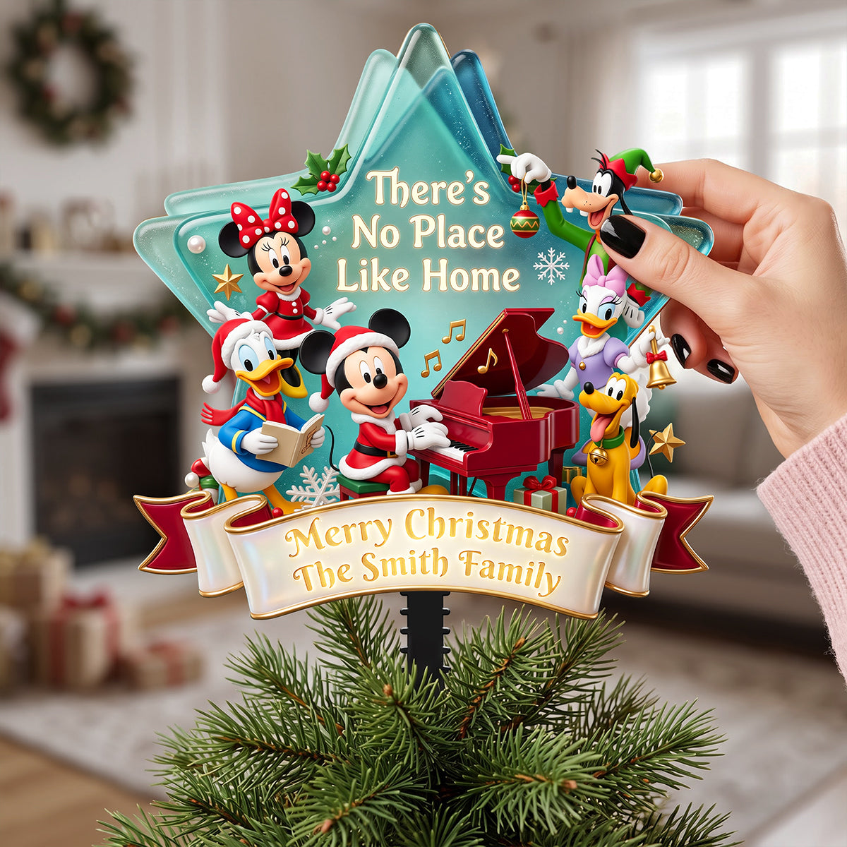 Home Is Where The Heart Is - Personalized Acrylic Christmas Tree Topper 01PATA030826-Homacus