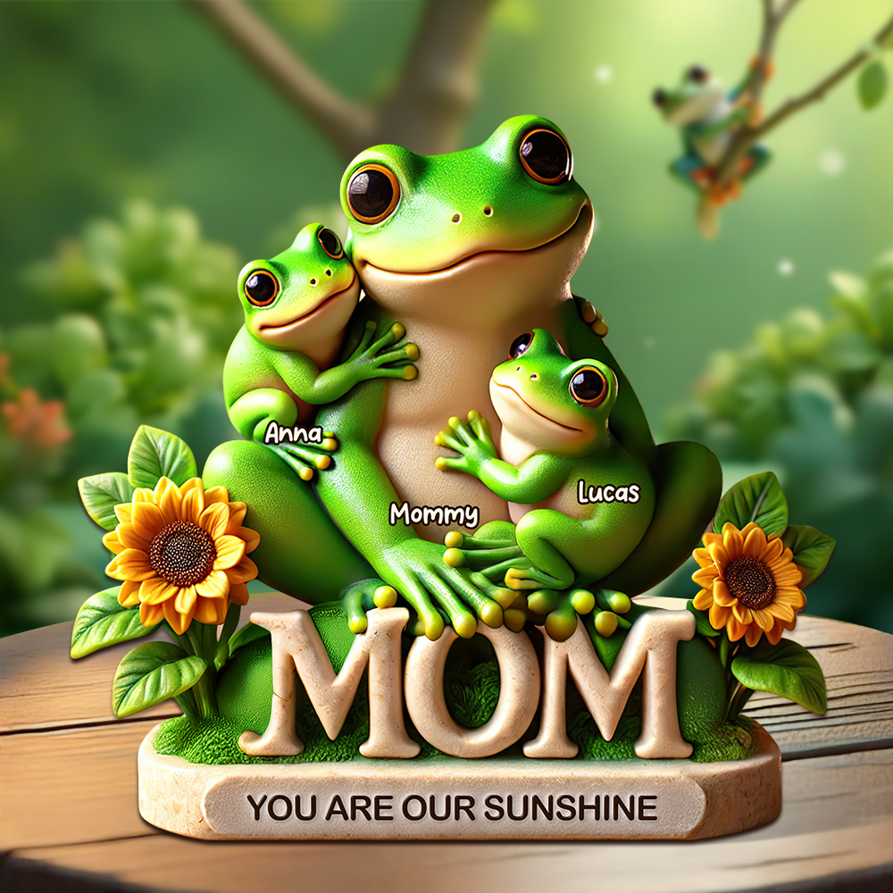 Frog Mom Plaque - Personalized Gift For Mom 03HUPU190425-Homacus