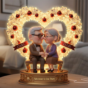 Romantic Old Couple Light Box, Personalized Gifts For Couple 04TODT281125-Homacus