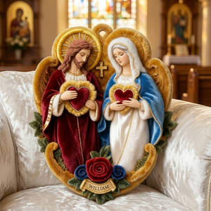 Sacred Hearts Christian Pillow - Personalized Gifts For Christian Family 02TGLU191225-Homacus