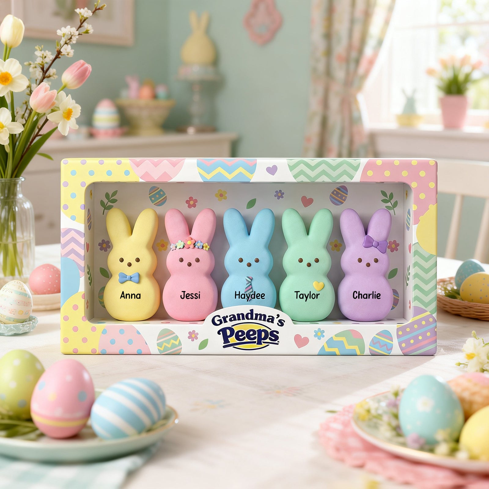 Easter Day Bunny Acrylic Plaque - Personalized Gifts For Grandma Plaque 01NALU290126-Homacus