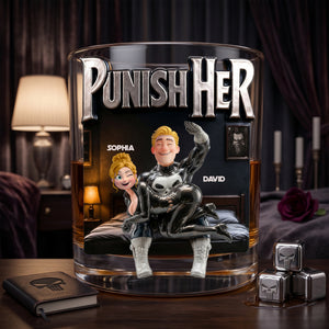 Playful Couple Round Glass, Personalized Gifts For Couple 04qhlu100626-Homacus