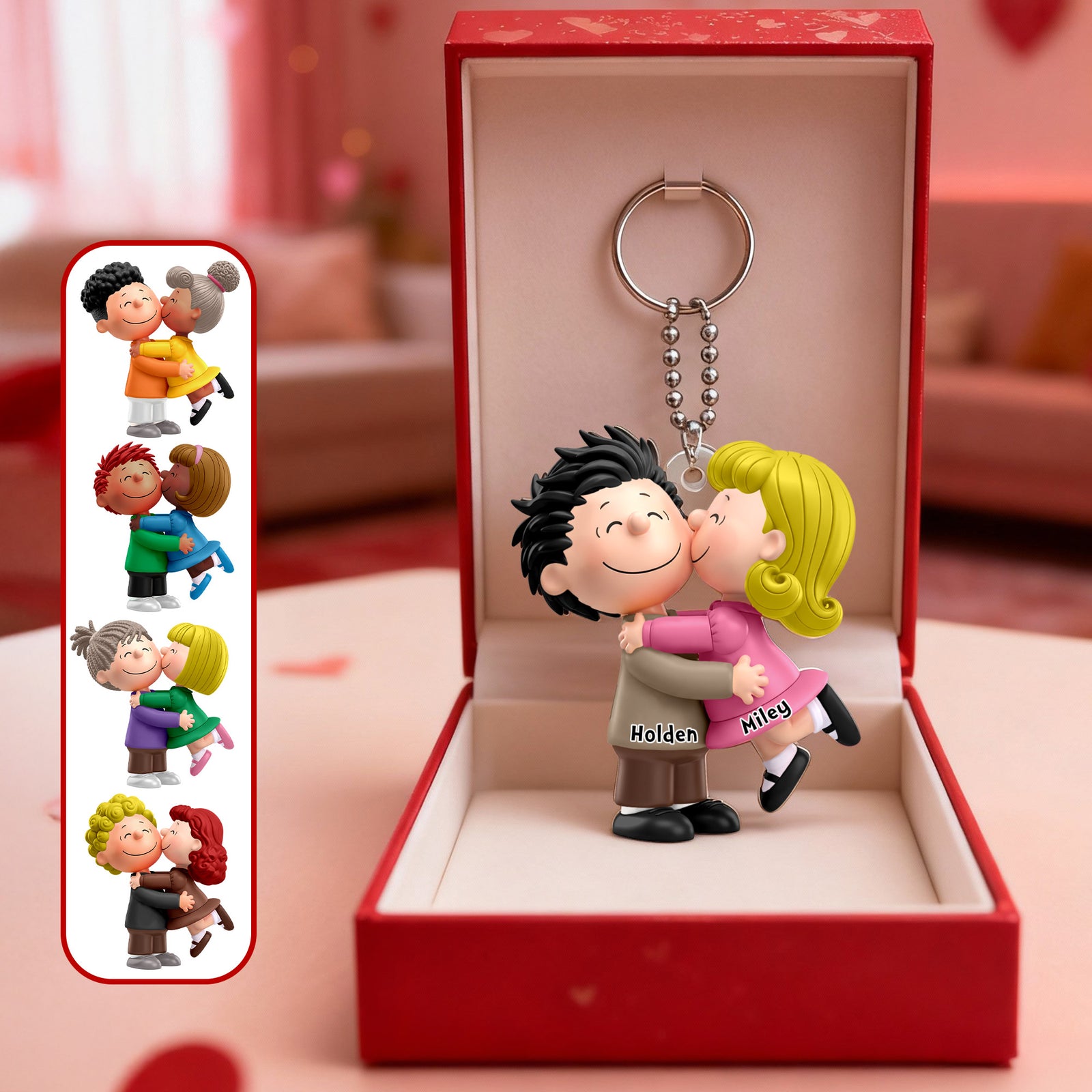 Cute Kissing Couple Acrylic Keychain - Personalized Gifts For Couples 06OHMG190126-Homacus