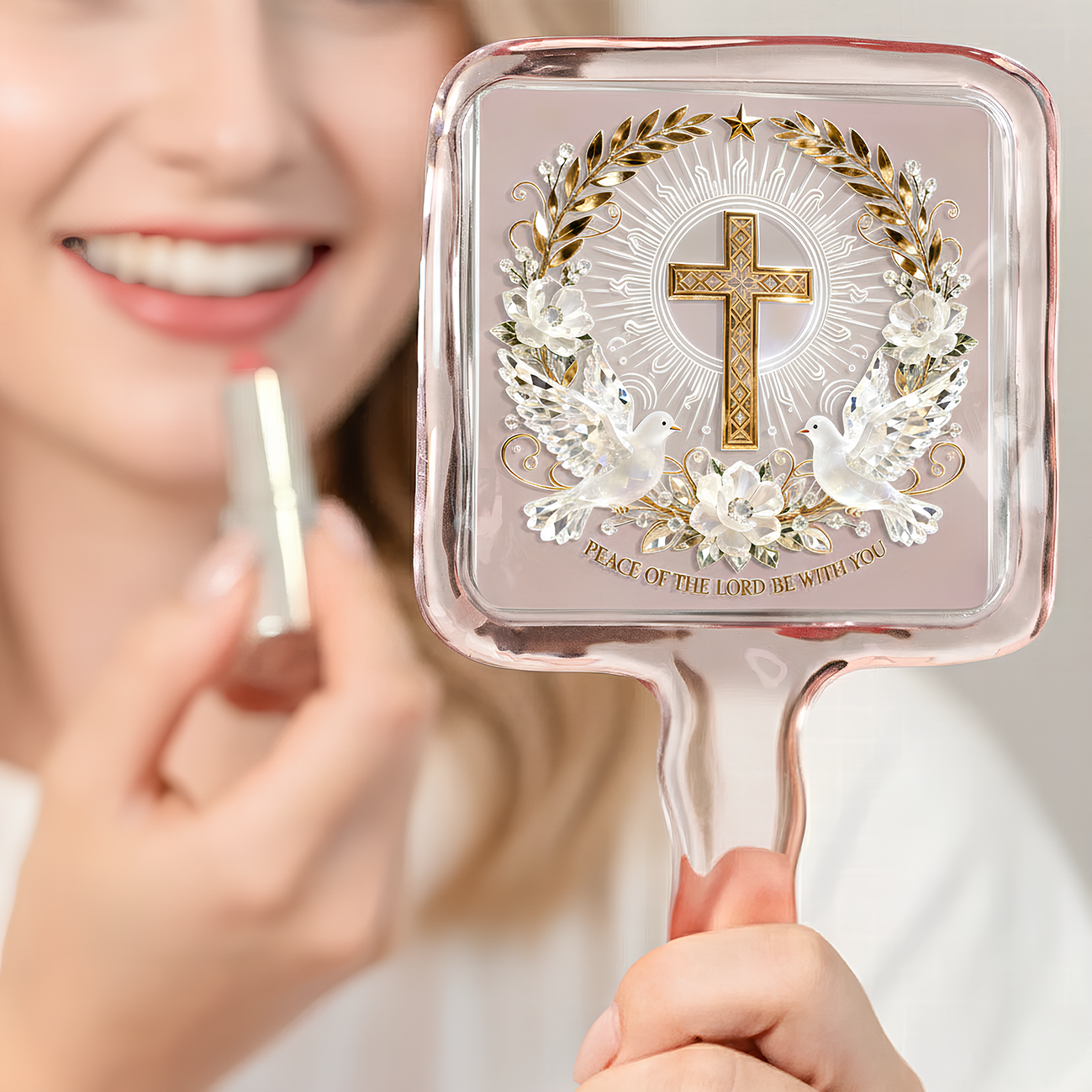 Peace With You Handle Mirror - Gifts For Christians 04palu241225-Homacus