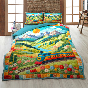 Personalized Gifts For Train Lovers Quilt Bed Set 01katn230125-Homacus