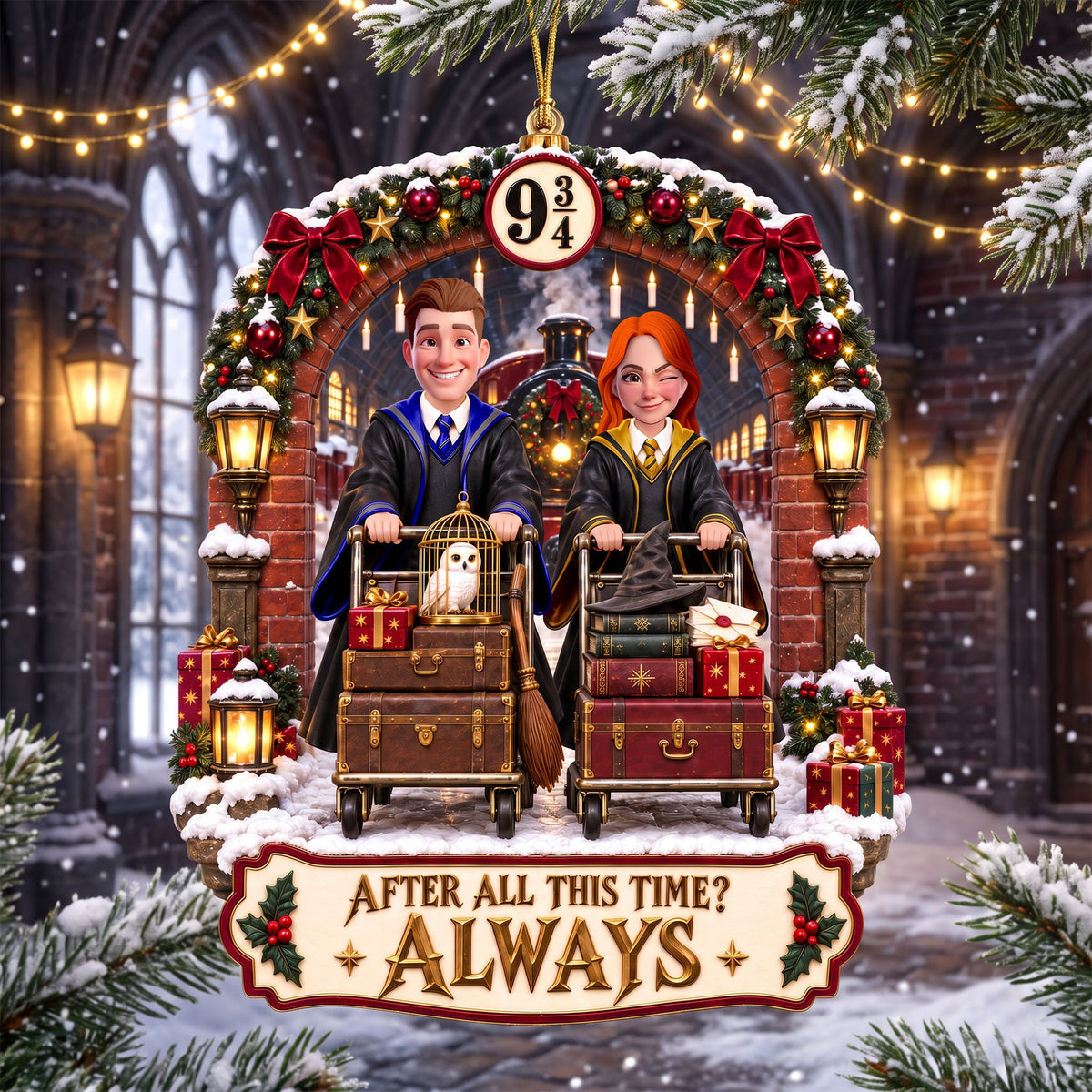 Whimsical Train Christmas Ornament - Personalized Gifts For Couple 03tyqn120926-Homacus